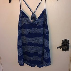 Blue and white tank top, v-neck